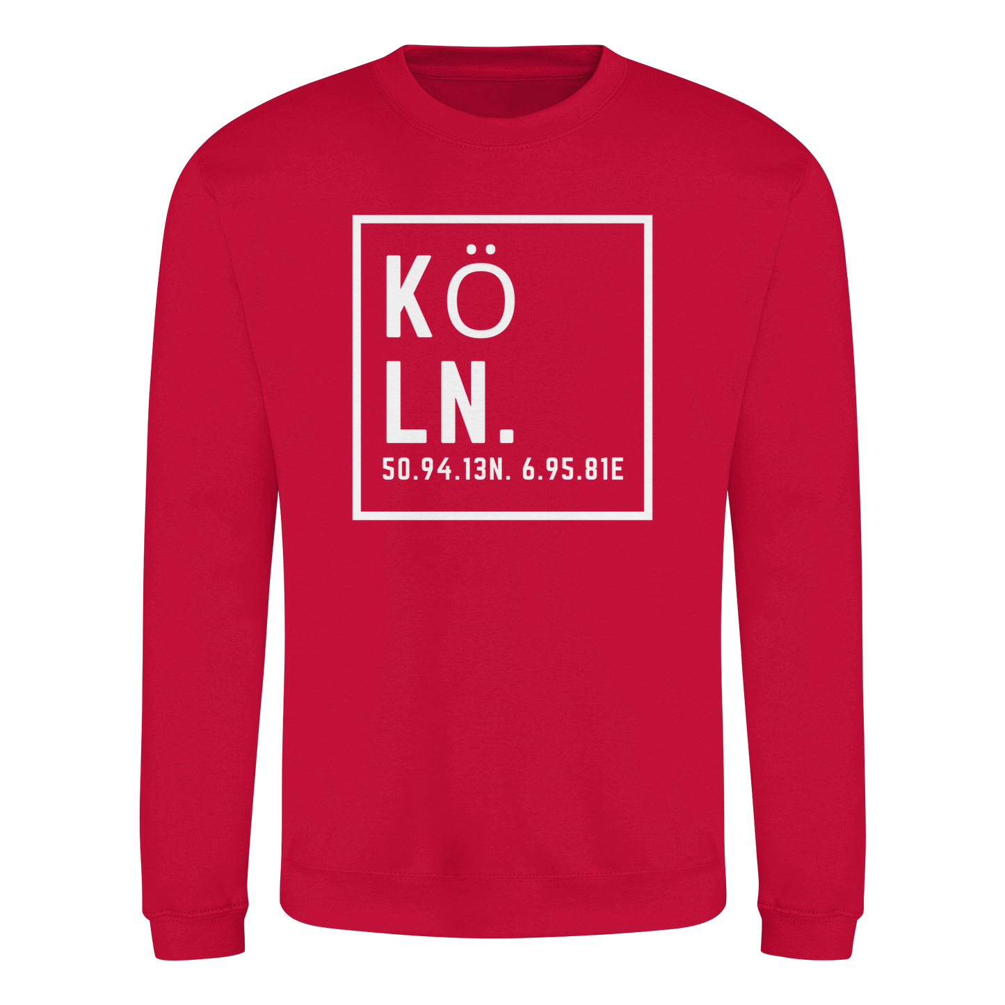 Köln Koordinaten (großer Druck auf der Brust) - Basic Sweatshirt