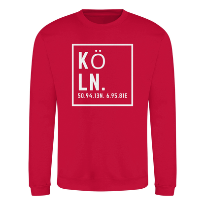 Köln Koordinaten (großer Druck auf der Brust) - Basic Sweatshirt