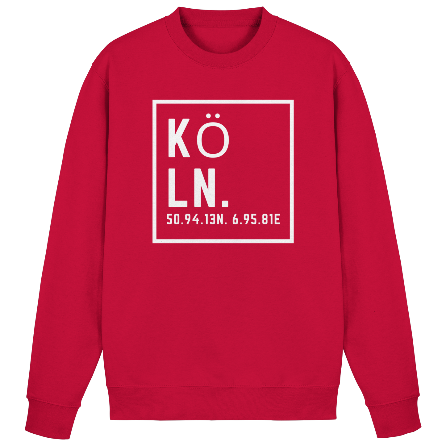 Köln Koordinaten (großer Druck auf der Brust) - Basic Sweatshirt