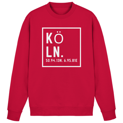 Köln Koordinaten (großer Druck auf der Brust) - Basic Sweatshirt