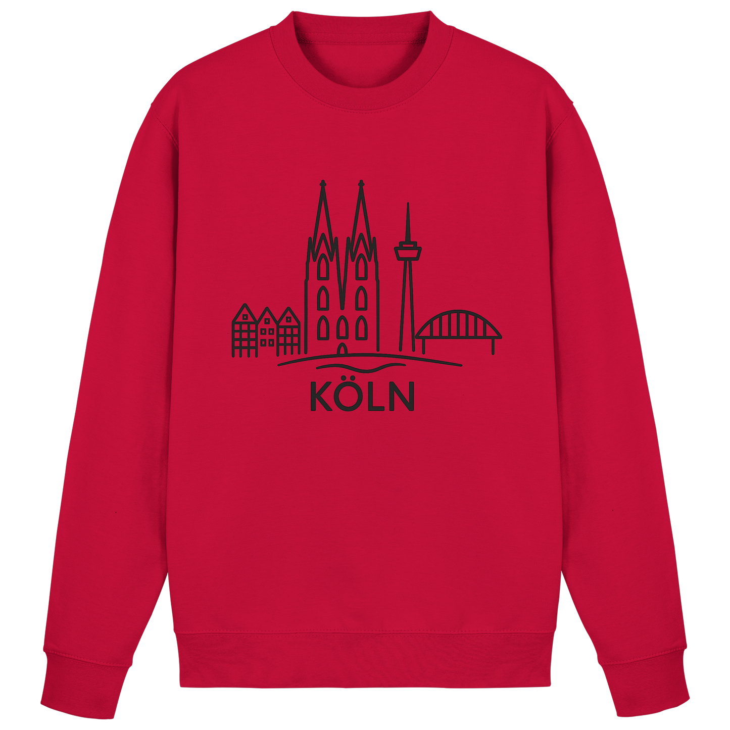 Köln Skyline (großer Druck auf der Brust) - Basic Sweatshirt