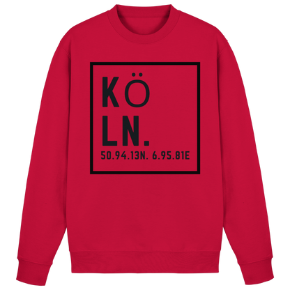 Köln Koordinaten (großer Druck auf der Brust) - Basic Sweatshirt