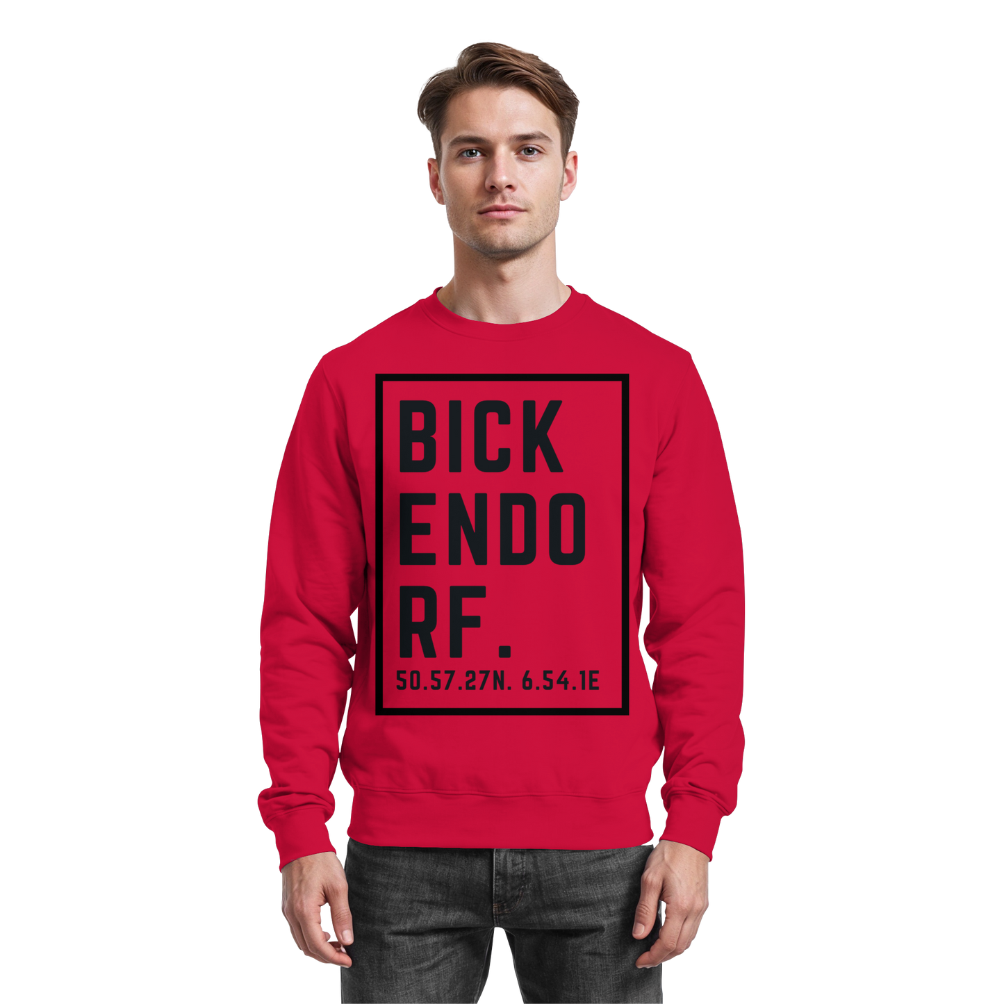 Bickendorf Koordinaten (großer Druck auf der Brust) - Basic Sweatshirt