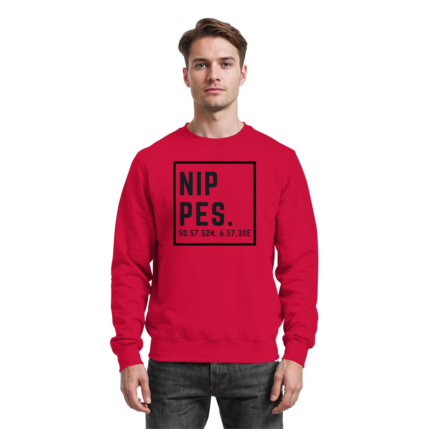 Nippes Koordinaten (großer Druck auf der Brust) - Basic Sweatshirt
