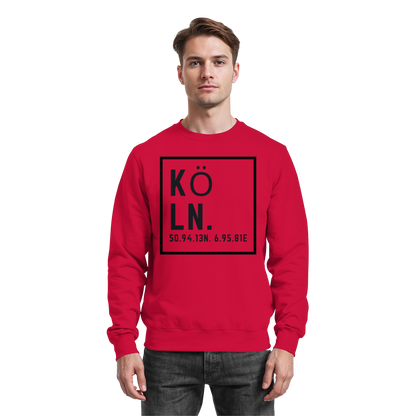 Köln Koordinaten (großer Druck auf der Brust) - Basic Sweatshirt