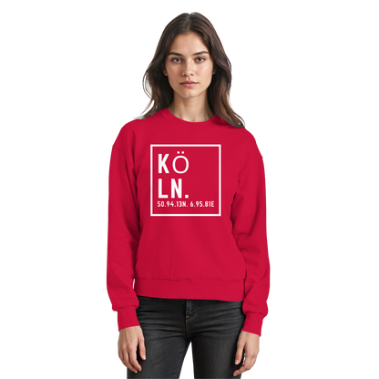 Köln Koordinaten (großer Druck auf der Brust) - Basic Sweatshirt