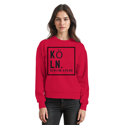 Köln Koordinaten (großer Druck auf der Brust) - Basic Sweatshirt