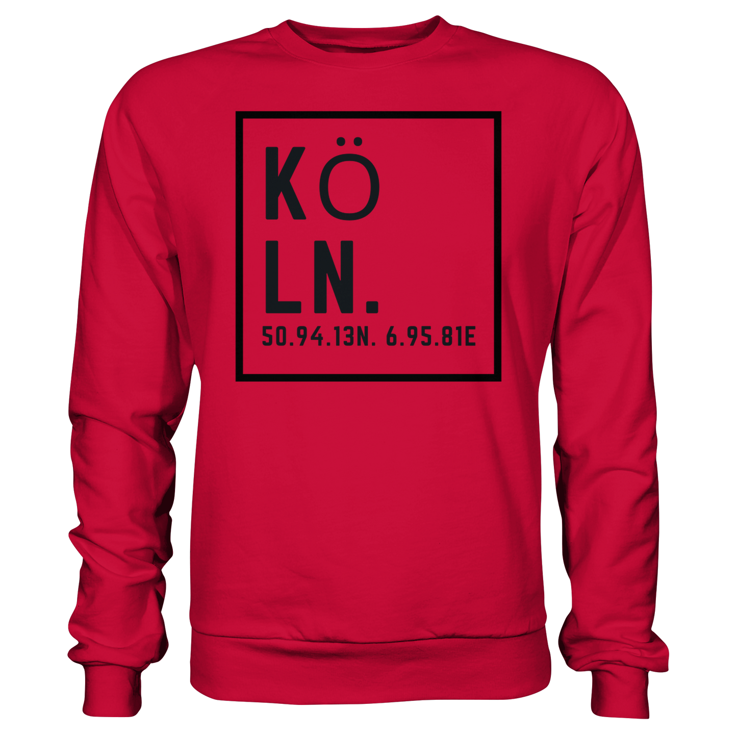 Köln Koordinaten (großer Druck auf der Brust) - Basic Sweatshirt