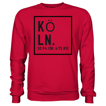 Köln Koordinaten (großer Druck auf der Brust) - Basic Sweatshirt