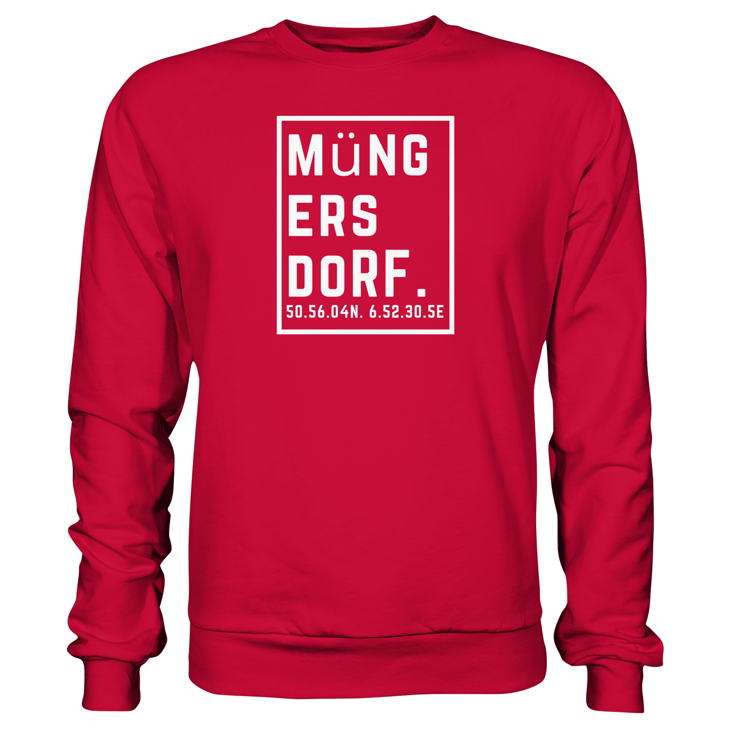 Müngersdorf Koordinaten (großer Druck auf der Brust) - Basic Sweatshirt