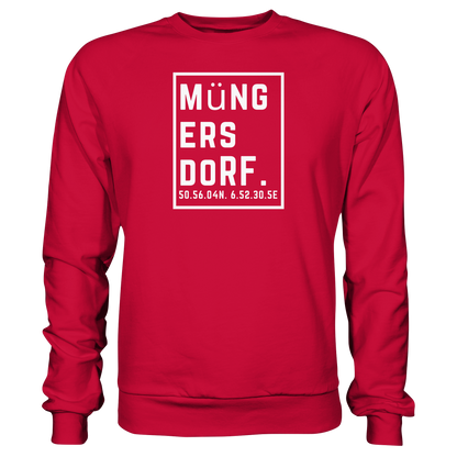 Müngersdorf Koordinaten (großer Druck auf der Brust) - Basic Sweatshirt