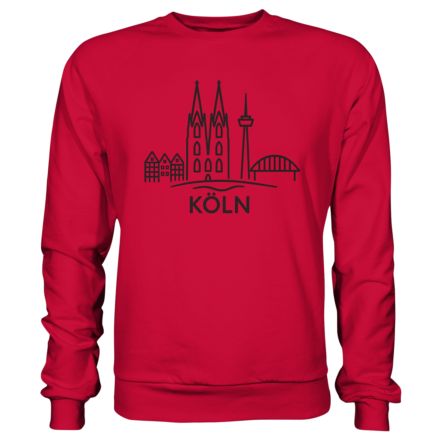 Köln Skyline (großer Druck auf der Brust) - Basic Sweatshirt
