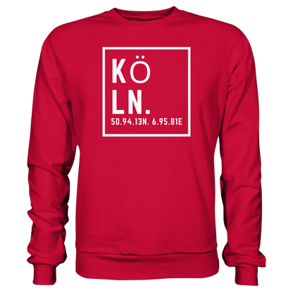 Köln Koordinaten (großer Druck auf der Brust) - Basic Sweatshirt