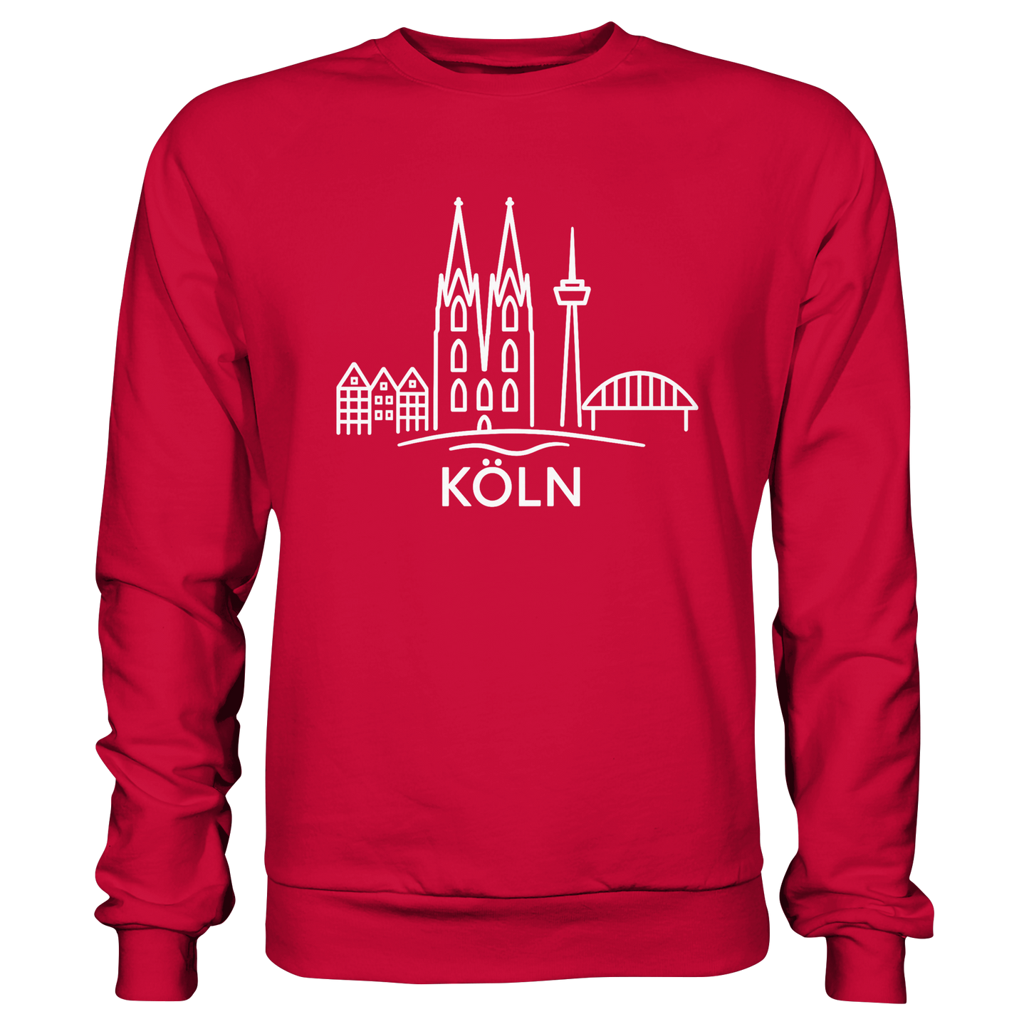 Köln Skyline (großer Druck auf der Brust) - Basic Sweatshirt