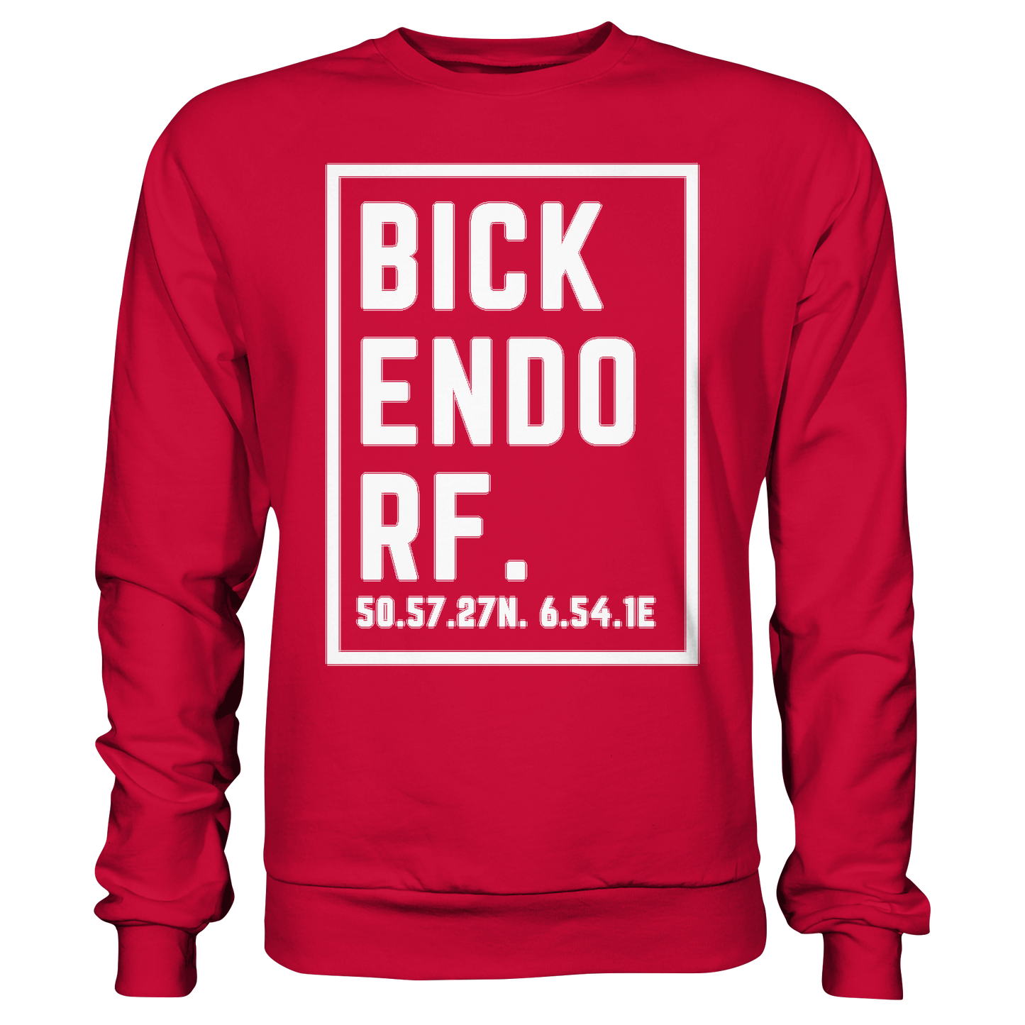 Bickendorf Koordinaten (großer Druck auf der Brust) - Basic Sweatshirt