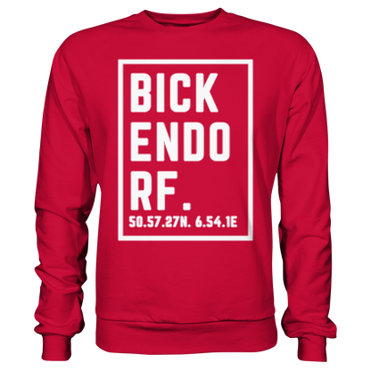Bickendorf Koordinaten (großer Druck auf der Brust) - Basic Sweatshirt