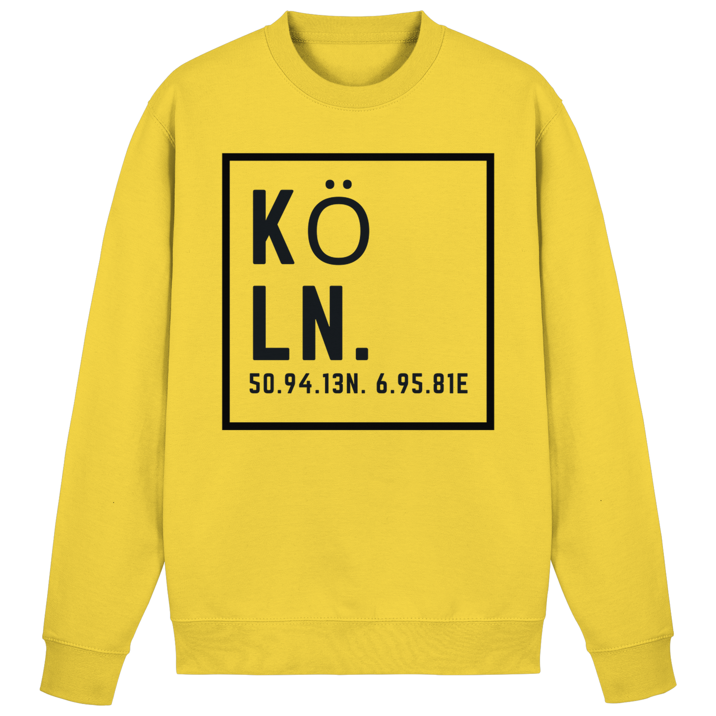 Köln Koordinaten (großer Druck auf der Brust) - Basic Sweatshirt