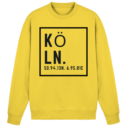 Köln Koordinaten (großer Druck auf der Brust) - Basic Sweatshirt