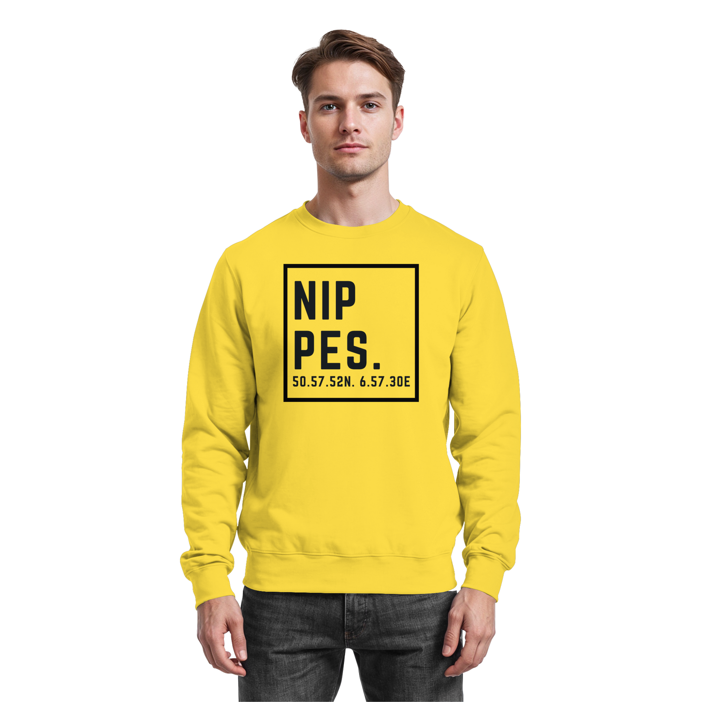 Nippes Koordinaten (großer Druck auf der Brust) - Basic Sweatshirt