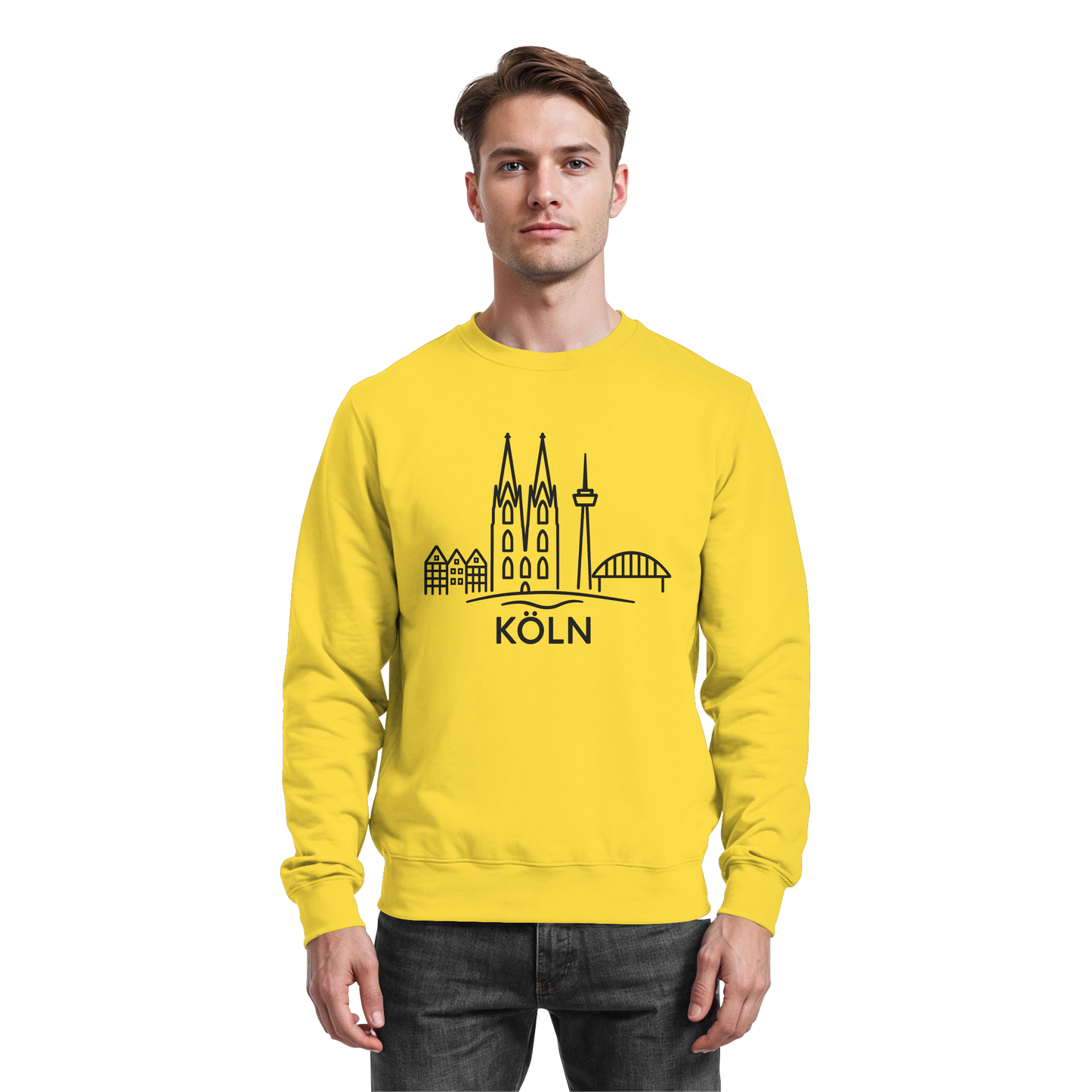 Köln Skyline (großer Druck auf der Brust) - Basic Sweatshirt
