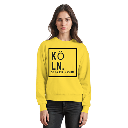 Köln Koordinaten (großer Druck auf der Brust) - Basic Sweatshirt