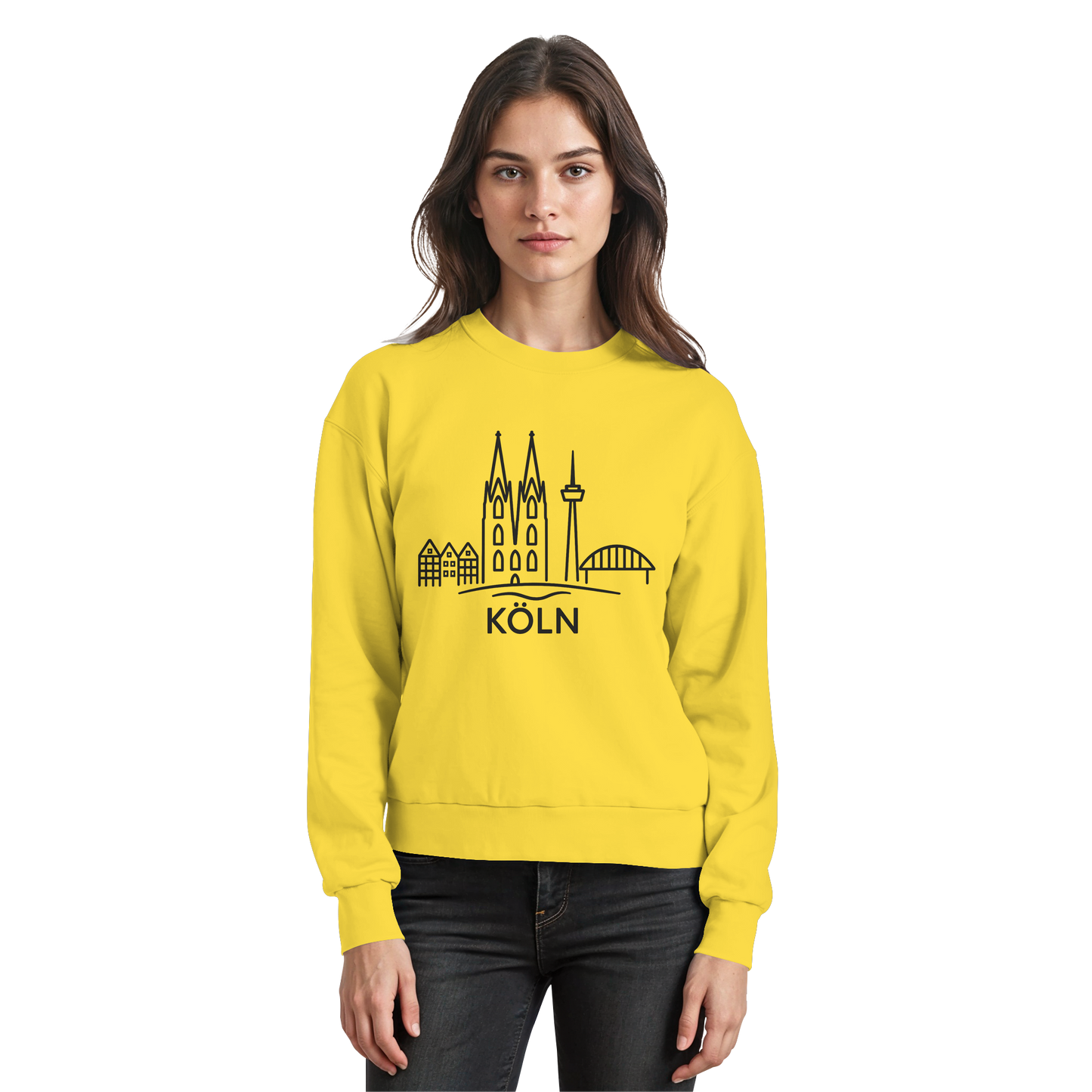 Köln Skyline (großer Druck auf der Brust) - Basic Sweatshirt