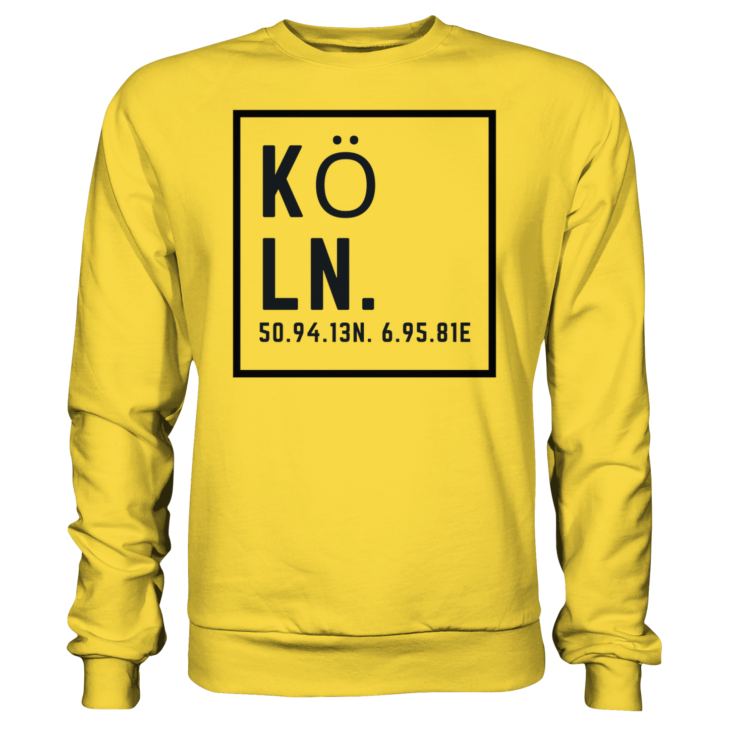Köln Koordinaten (großer Druck auf der Brust) - Basic Sweatshirt