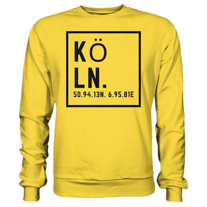 Köln Koordinaten (großer Druck auf der Brust) - Basic Sweatshirt