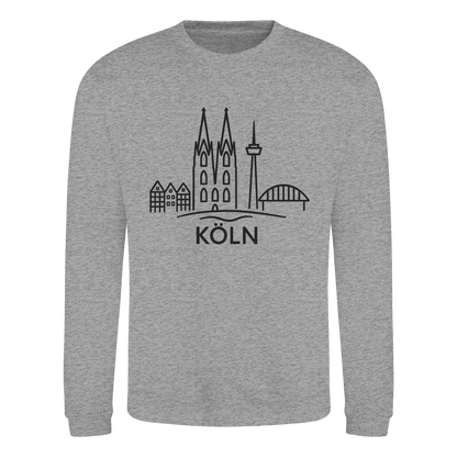 Köln Skyline (großer Druck auf der Brust) - Basic Sweatshirt