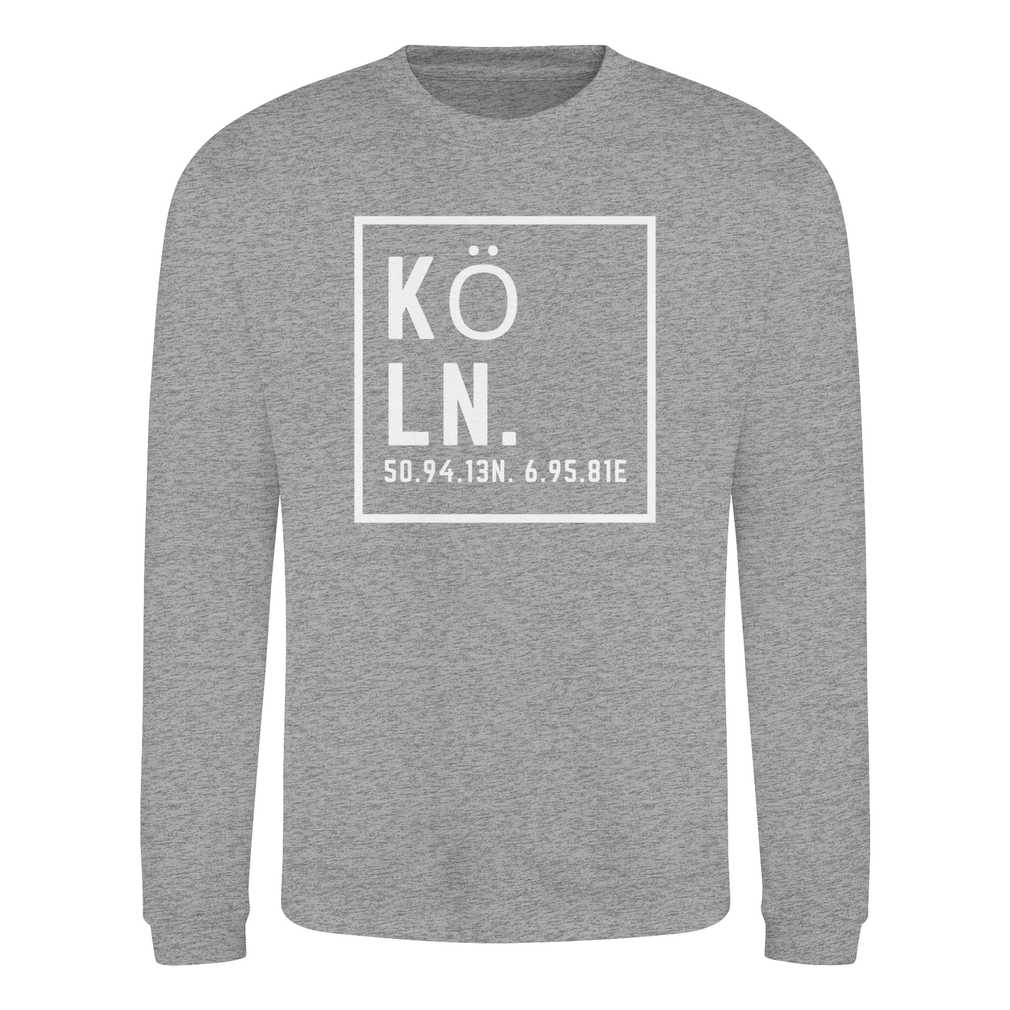 Köln Koordinaten (großer Druck auf der Brust) - Basic Sweatshirt