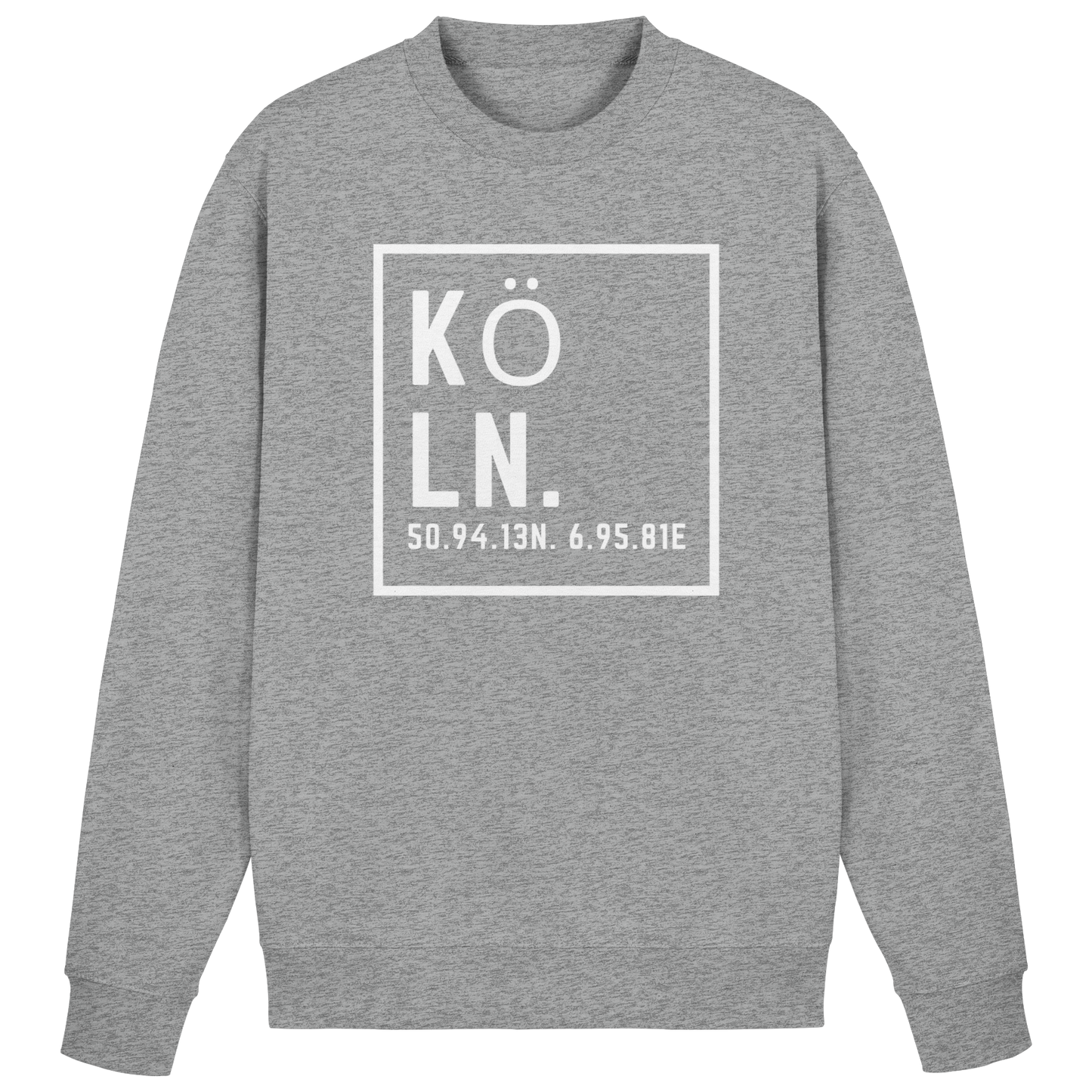 Köln Koordinaten (großer Druck auf der Brust) - Basic Sweatshirt