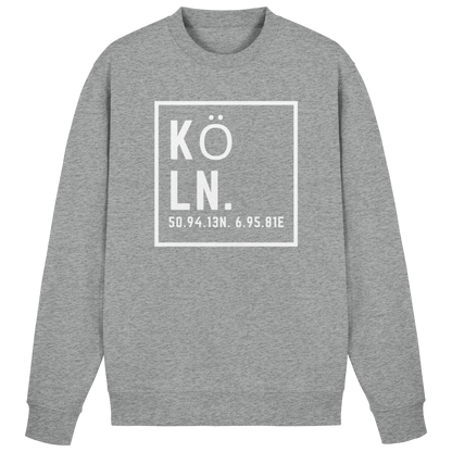 Köln Koordinaten (großer Druck auf der Brust) - Basic Sweatshirt
