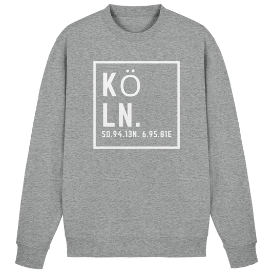 Köln Koordinaten (großer Druck auf der Brust) - Basic Sweatshirt