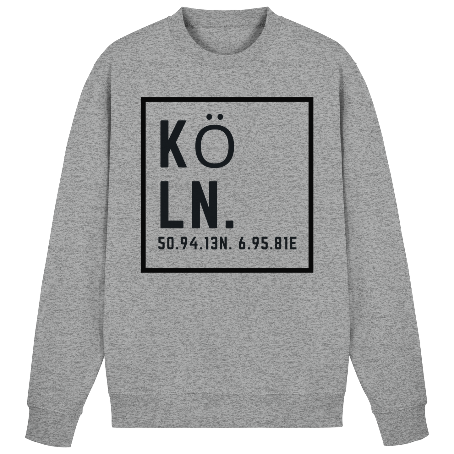 Köln Koordinaten (großer Druck auf der Brust) - Basic Sweatshirt