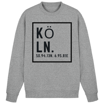 Köln Koordinaten (großer Druck auf der Brust) - Basic Sweatshirt