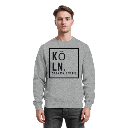 Köln Koordinaten (großer Druck auf der Brust) - Basic Sweatshirt