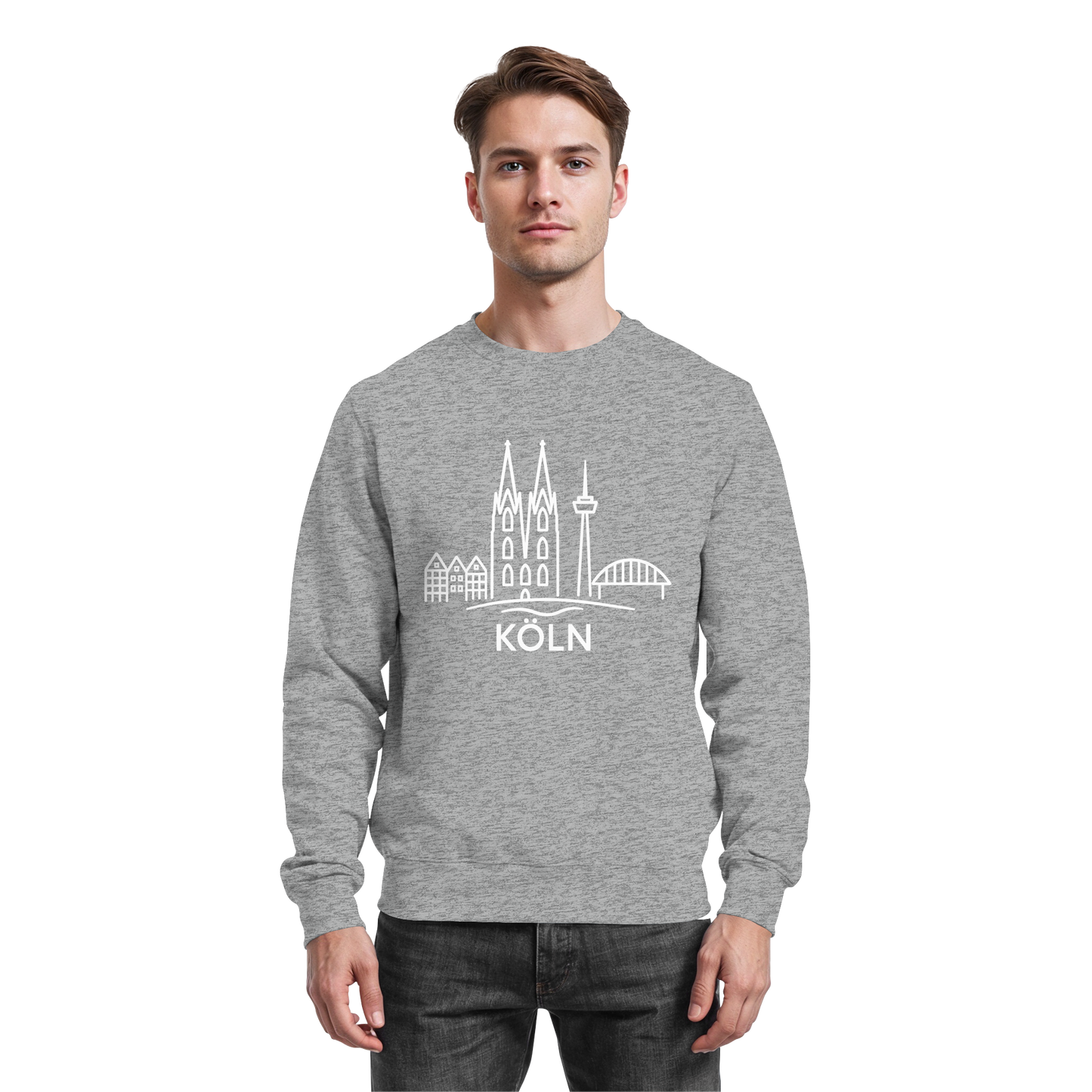 Köln Skyline (großer Druck auf der Brust) - Basic Sweatshirt