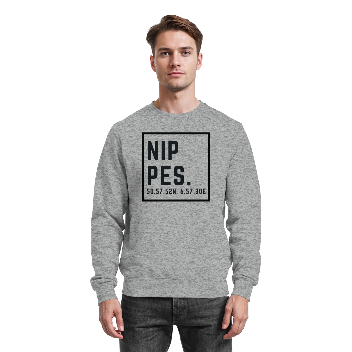 Nippes Koordinaten (großer Druck auf der Brust) - Basic Sweatshirt