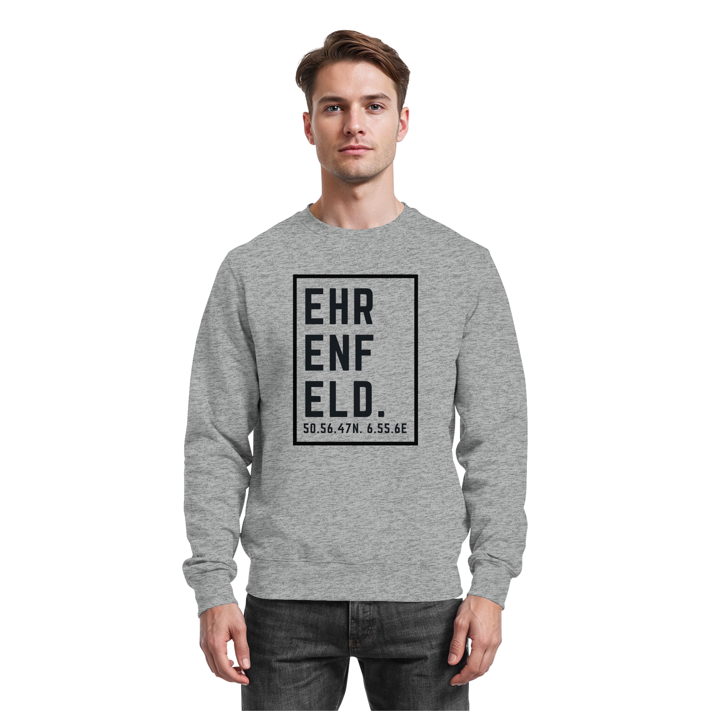 Ehrenfeld Koordinaten (großer Druck auf der Brust) - Basic Sweatshirt