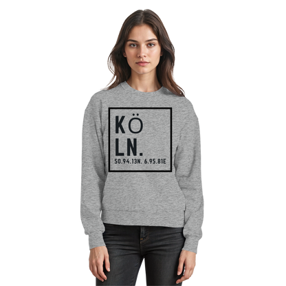 Köln Koordinaten (großer Druck auf der Brust) - Basic Sweatshirt