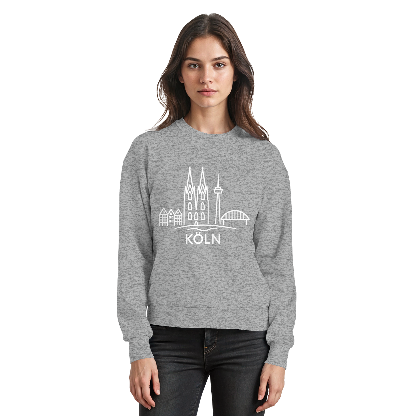 Köln Skyline (großer Druck auf der Brust) - Basic Sweatshirt