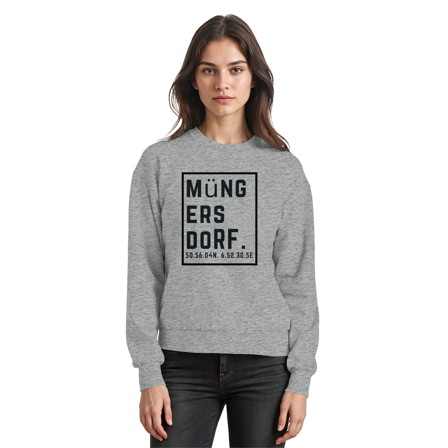 Müngersdorf Koordinaten (großer Druck auf der Brust) - Basic Sweatshirt