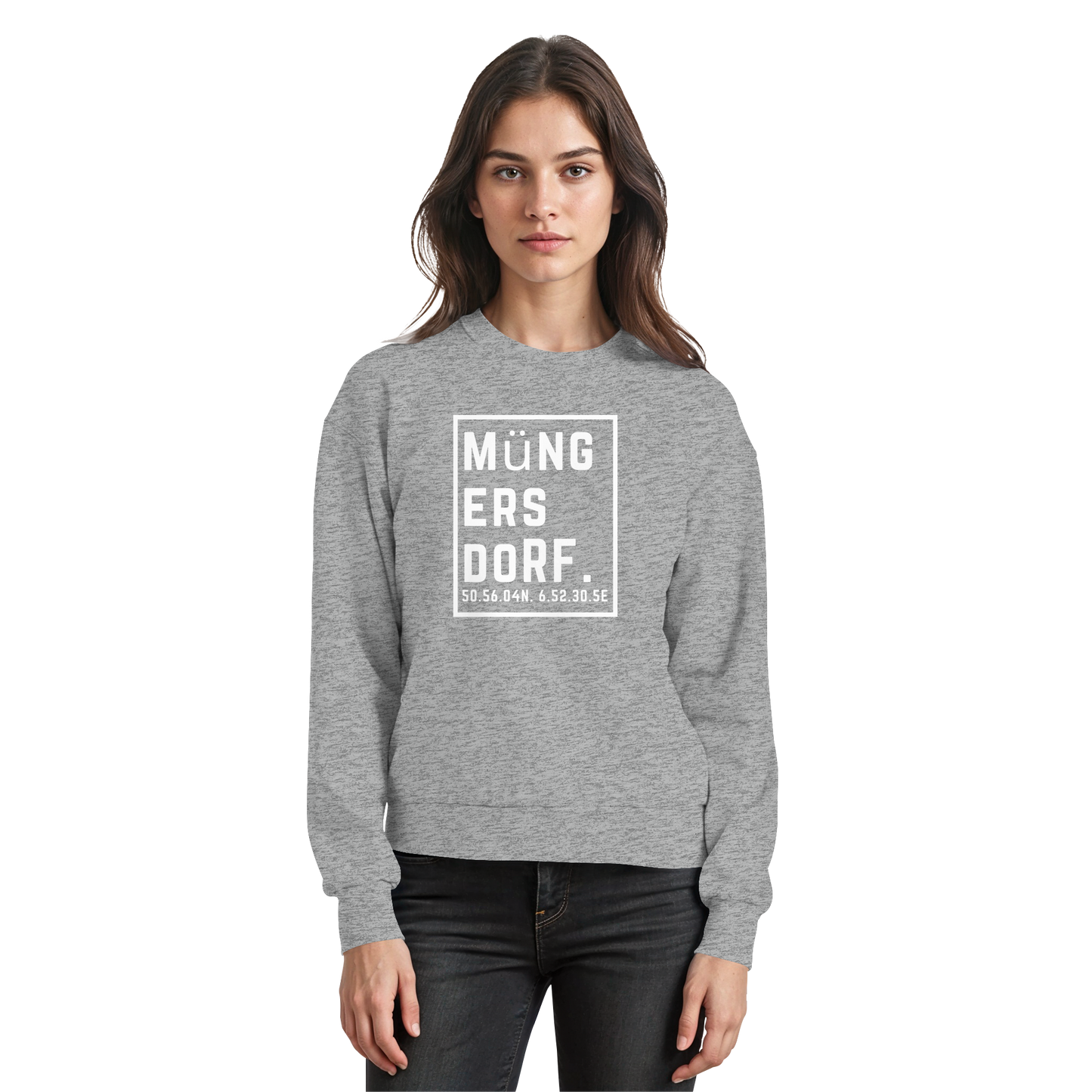 Müngersdorf Koordinaten (großer Druck auf der Brust) - Basic Sweatshirt