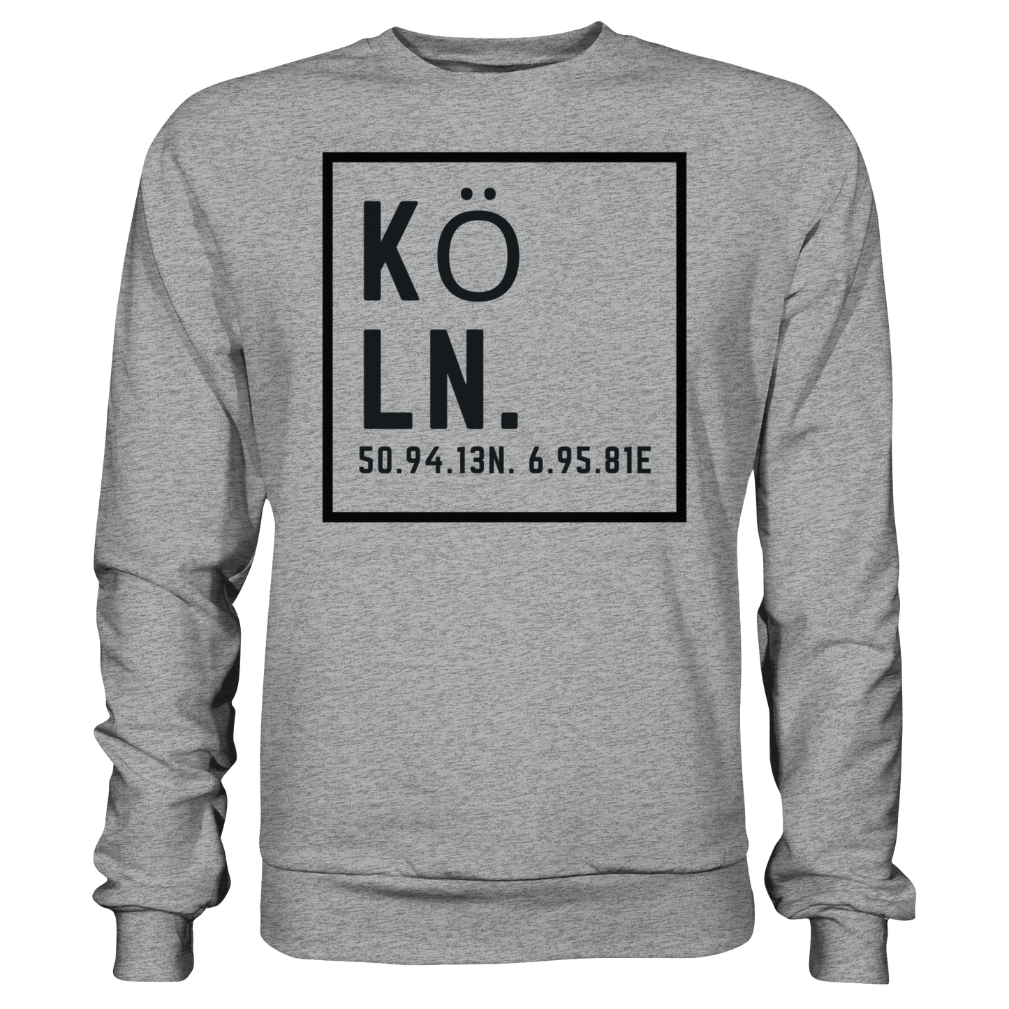 Köln Koordinaten (großer Druck auf der Brust) - Basic Sweatshirt