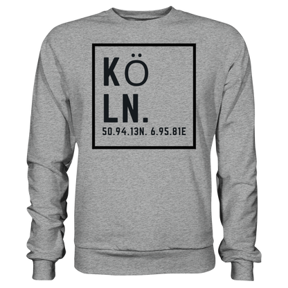 Köln Koordinaten (großer Druck auf der Brust) - Basic Sweatshirt