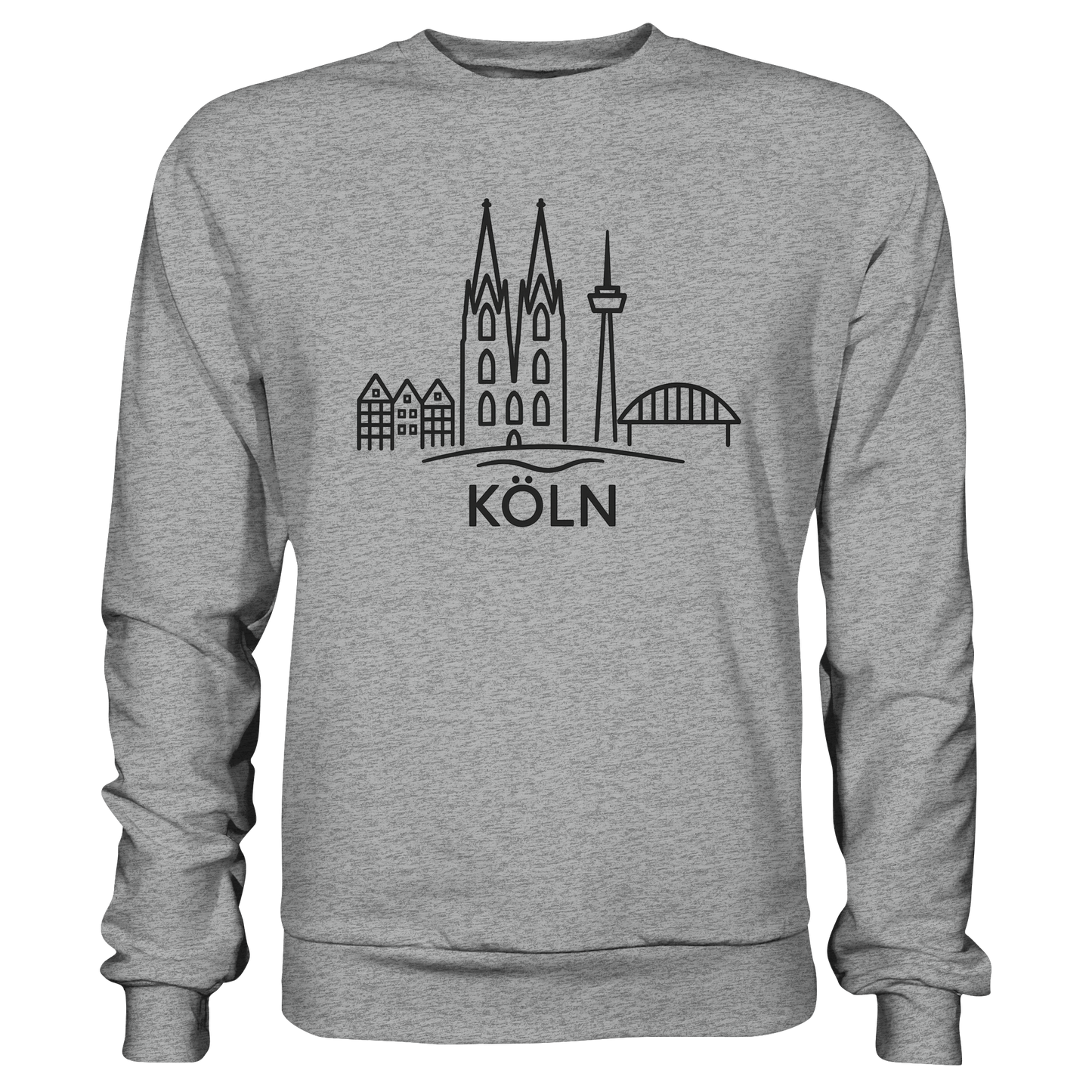 Köln Skyline (großer Druck auf der Brust) - Basic Sweatshirt