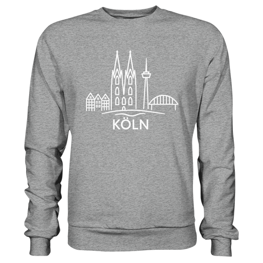 Köln Skyline (großer Druck auf der Brust) - Basic Sweatshirt