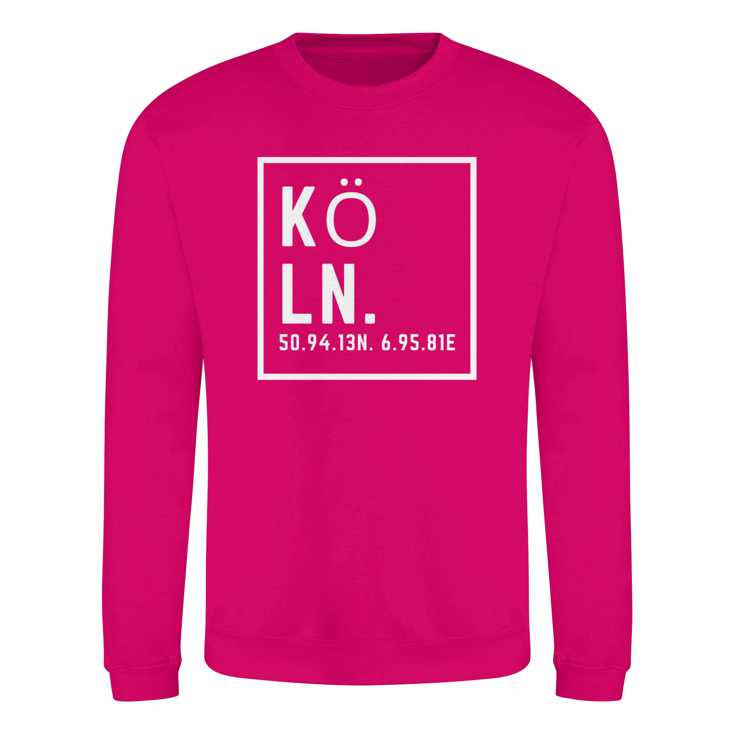 Köln Koordinaten (großer Druck auf der Brust) - Basic Sweatshirt