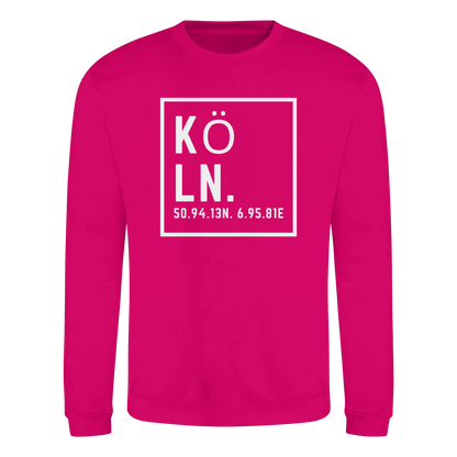 Köln Koordinaten (großer Druck auf der Brust) - Basic Sweatshirt