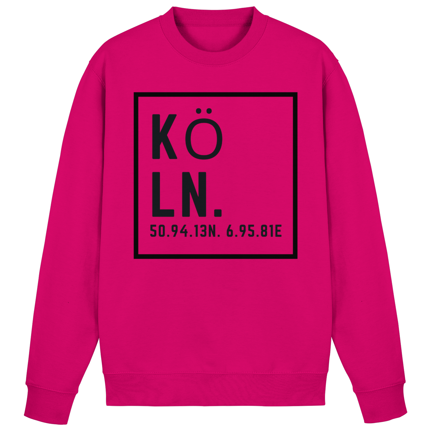 Köln Koordinaten (großer Druck auf der Brust) - Basic Sweatshirt